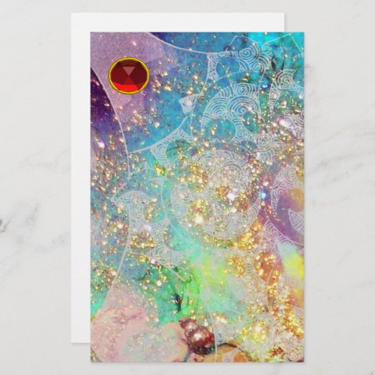 WAVES RED RUBY BRIEFPAPIER (Vorne/Hinten)