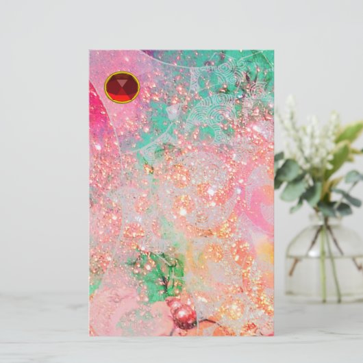 WAVES RED RUBY BRIEFPAPIER (Stehend Vorderseite)