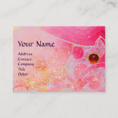WAVES RED RUBY MONOGRAM Abstrakt Pink Blue Visitenkarte (Vorderseite)