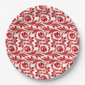 Waves-Red-White-PAPER-PARTY-TELLER Pappteller (Vorderseite)