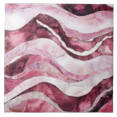 Waves - rosa Marmor Abstrakt Fliese (Vorderseite)
