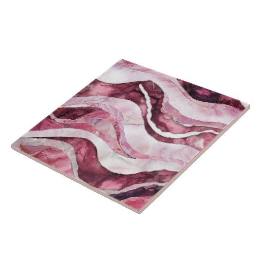 Waves - rosa Marmor Abstrakt Fliese (Seite)
