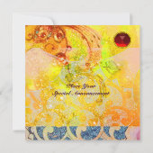 WAVES RUBY, hellrot-braun-blau-pink Einladung (Rückseite)