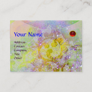 WAVES RUBY MONOGRAM, hellgelb, grün, rosa Visitenkarte