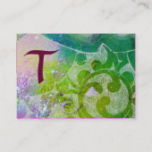 WAVES RUBY MONOGRAM, hellgelb, grün, rosa Visitenkarte (Rückseite)