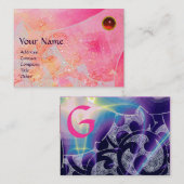 WAVES RUBY MONOGRAM, hellrosa, lila blau Visitenkarte (Vorne/Hinten)