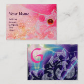WAVES RUBY MONOGRAM, hellrosa, lila blau Visitenkarte (Vorne/Hinten)