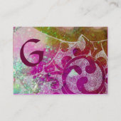 WAVES RUBY MONOGRAM, leuchtend lila-grün, blau pin Visitenkarte (Rückseite)