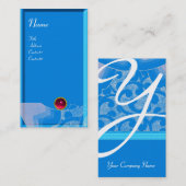 WAVES RUBY MONOGRAM, rosa, blau Visitenkarte (Vorne/Hinten)