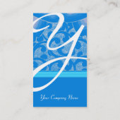 WAVES RUBY MONOGRAM, rosa, blau Visitenkarte (Rückseite)