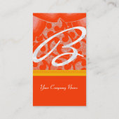 WAVES RUBY MONOGRAM, rosa, gelb orange, weiß Visitenkarte (Rückseite)