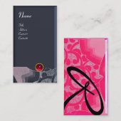 WAVES RUBY MONOGRAM, rosa, schwarz, grau Visitenkarte (Vorne/Hinten)