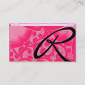 WAVES RUBY MONOGRAM, rosa, schwarz, grau Visitenkarte (Rückseite)