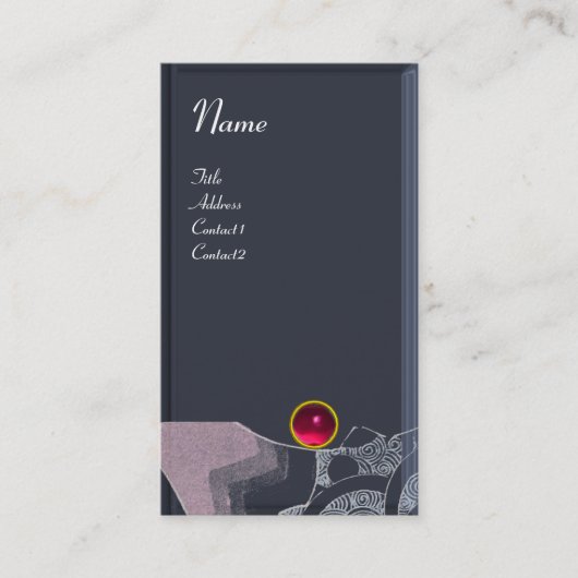 WAVES RUBY MONOGRAM, rosa, schwarz, grau Visitenkarte (Vorderseite)