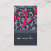 WAVES RUBY MONOGRAM, rosa, schwarz, grau Visitenkarte (Rückseite)