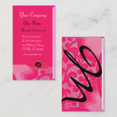 WAVES RUBY MONOGRAM, rosa schwarz Visitenkarte (Vorne/Hinten)