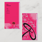 WAVES RUBY MONOGRAM, rosa schwarz Visitenkarte (Vorne/Hinten)