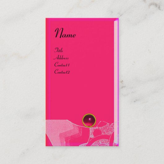 WAVES RUBY MONOGRAM, rosa schwarz Visitenkarte (Vorderseite)