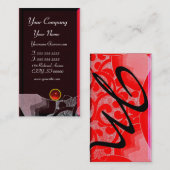 WAVES RUBY MONOGRAM, rosa schwarz Visitenkarte (Vorne/Hinten)