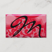 WAVES RUBY MONOGRAM, rosa schwarz Visitenkarte (Rückseite)