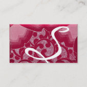 WAVES RUBY MONOGRAM, weiß, rot, lila rosa Visitenkarte (Rückseite)