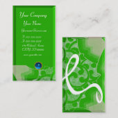 WAVES SAPPHIRE MONOGRAM, blau, grün, schwarz Visitenkarte (Vorne/Hinten)