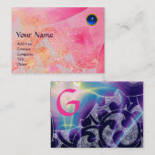 WAVES SAPPHIRE MONOGRAM, hell rosa grün Visitenkarte (Vorne/Hinten)