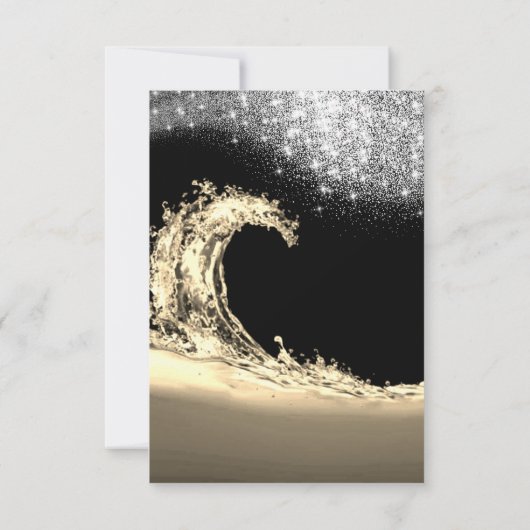 Waves Sepia Bridal Abstrakte Überraschung Geburtst Einladung (Rückseite)