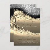 Waves Sepia Bridal Abstrakte Überraschung Geburtst Einladung (Vorne/Hinten)