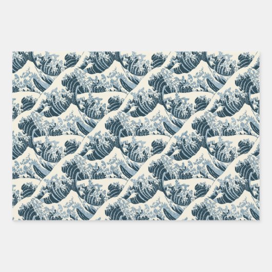 Waves Series Wrapping Paper Flat Sheet Set 3 Geschenkpapier Set (Vorderseite 3)