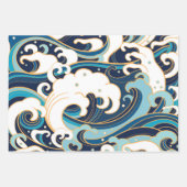 Waves Series Wrapping Paper Flat Sheet Set 3 Geschenkpapier Set (Vorderseite)