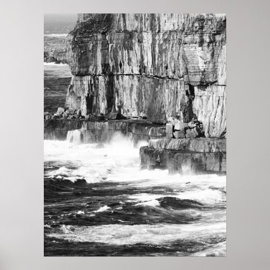 Waves & Stone - B&W 2 Poster (Vorne)