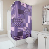 Waves Stripes Punkte: Moderne Nahtlos. Duschvorhang (Beispiel)