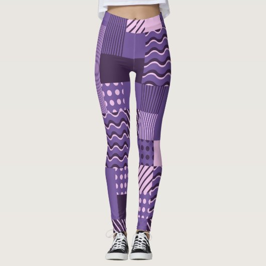 Waves Stripes Punkte: Moderne Nahtlos. Leggings (Vorderseite)