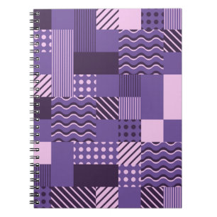 Waves Stripes Punkte: Moderne Nahtlos. Notizblock