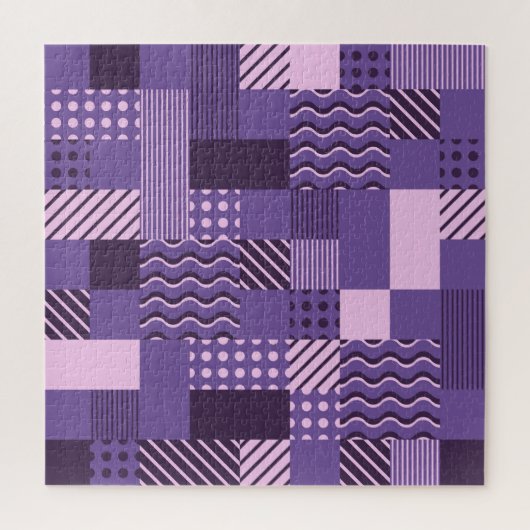 Waves Stripes Punkte: Moderne Nahtlos. Puzzle (Vertikal)
