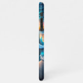 Waves stürzt die Lichter der Stadt in Boston ab iPhone Hülle (Linke Seite)