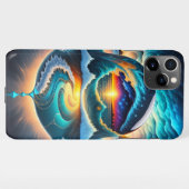 Waves stürzt die Lichter der Stadt in Boston ab iPhone Hülle (Rückseite (Horizontal))