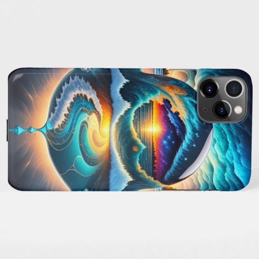 Waves stürzt die Lichter der Stadt in Boston ab iPhone Hülle (Rückseite (Horizontal))