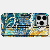 Waves & Sun Rays Gestaltete Glaskunst Case-Mate iPhone Hülle (Rückseite (Horizontal))