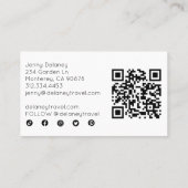 Waves Sunset Seashells Foto Travel Social Icon QR Visitenkarte (Rückseite)