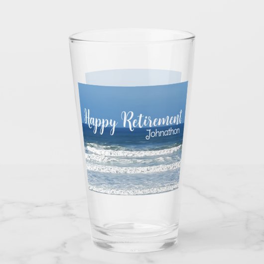 Waves & surf pensionierte Glückwünsche Glas (Vorderseite)