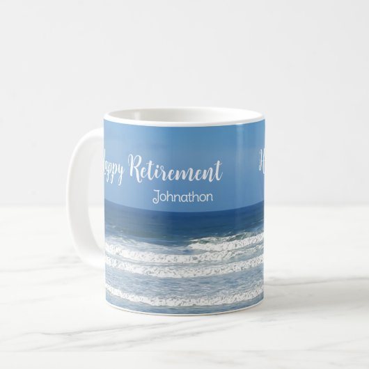 Waves & surf pensionierte Glückwünsche Kaffeetasse (Vorderseite Links)