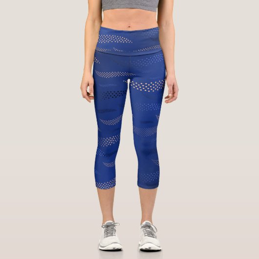 Waves Tiger (stilisiertes Muster) 2 Capri Leggings (Vorderseite)