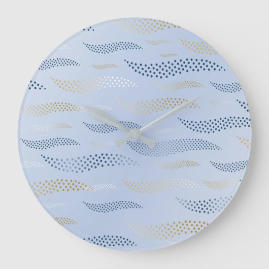 Waves Tiger (stilisiertes Muster) 4 Große Wanduhr (Vorderseite)