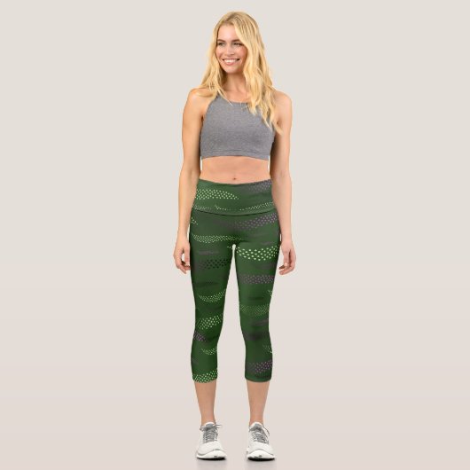 Waves Tiger (stilisiertes Muster) 5 Capri Leggings (Vorderseite)