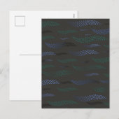 Waves Tiger (stilisiertes Muster) 7 Feiertagspostkarte (Vorne/Hinten)