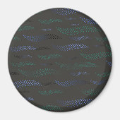 Waves Tiger (stilisiertes Muster) 7 Magnet (Vorne)