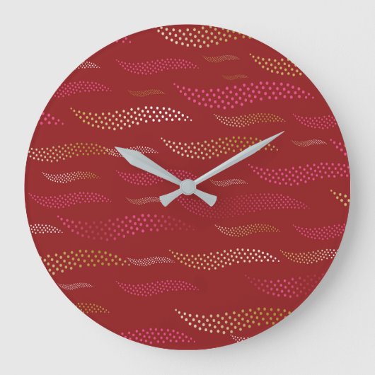 Waves Tiger (stilisiertes Muster) 8 Große Wanduhr (Vorderseite)