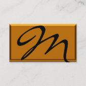 WAVES TOPAZ MONOGRAM, blau, schwarz gelb Visitenkarte (Rückseite)